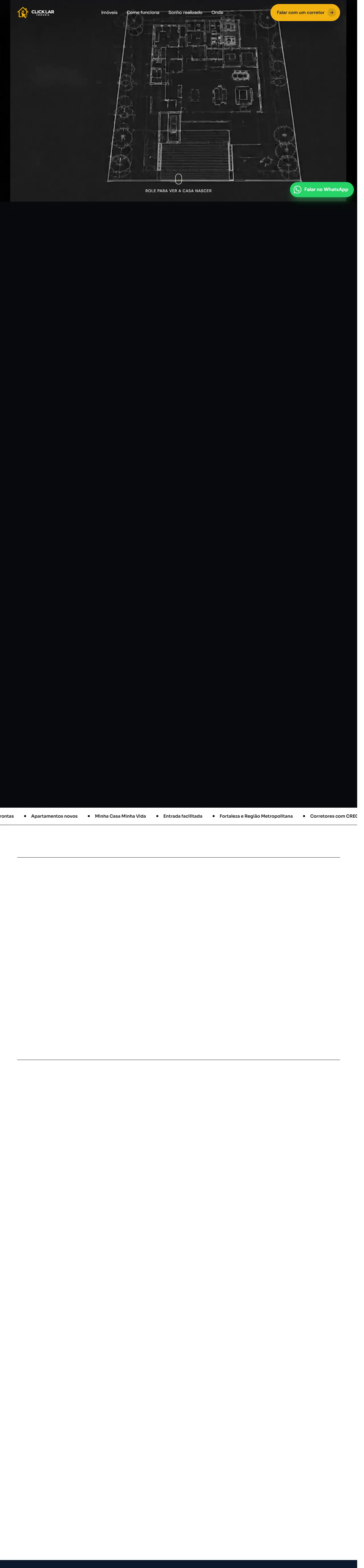 Print oficial da página inicial de Click Lar Imóveis